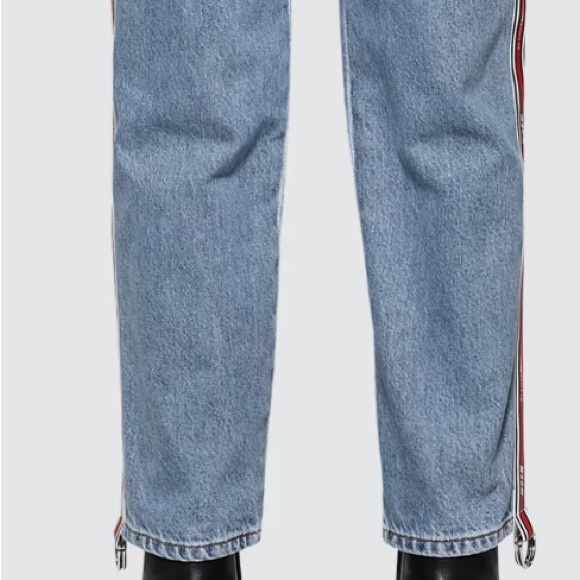 MSGM RIBBED MSGM LOGO LIGHT BLUE WASHED JEANS SIZE 24 - Picture 5 of 12
